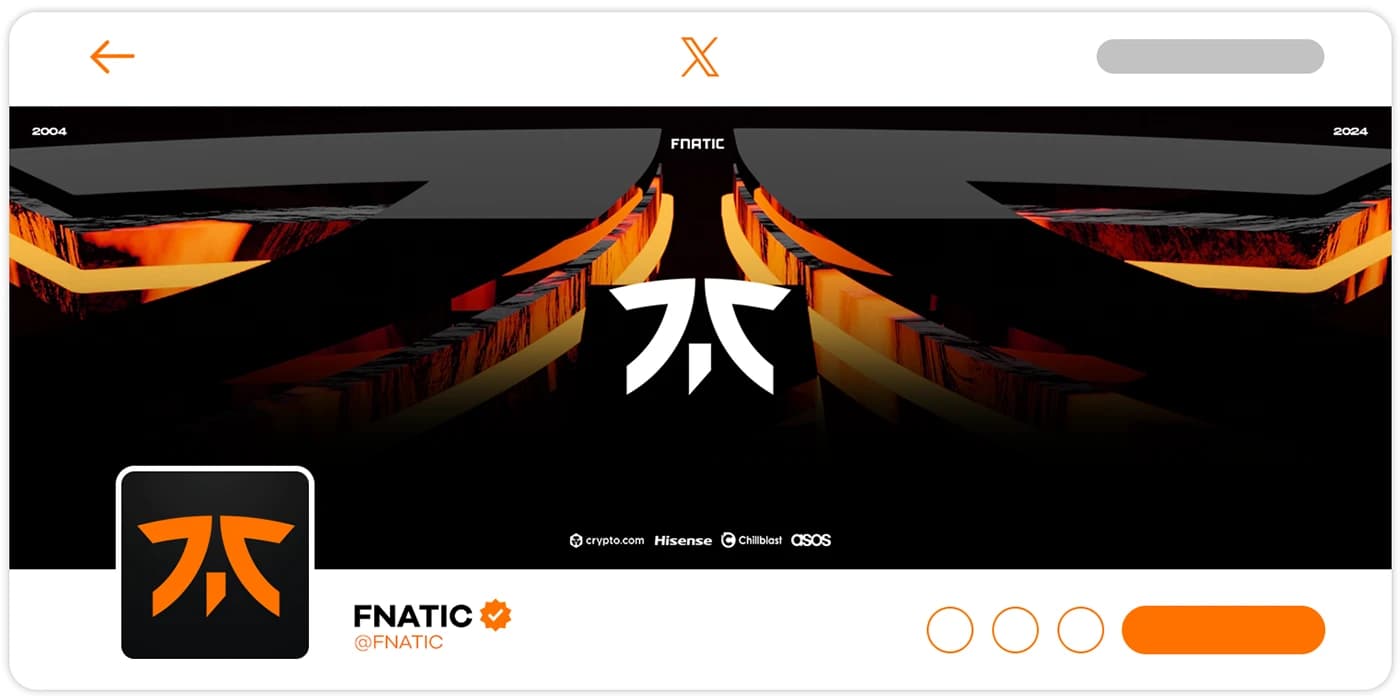 FNATIC esports sosyal medya tasarım düzeni